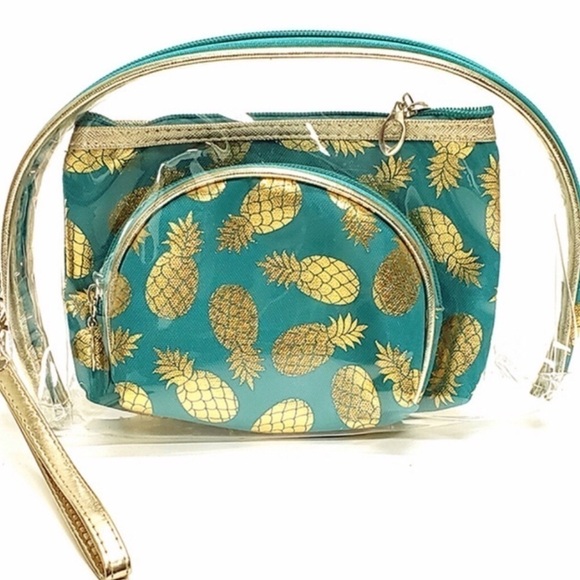 Pretty Preppy Pineapple Cosmetic Bags - Picture 1 of 3